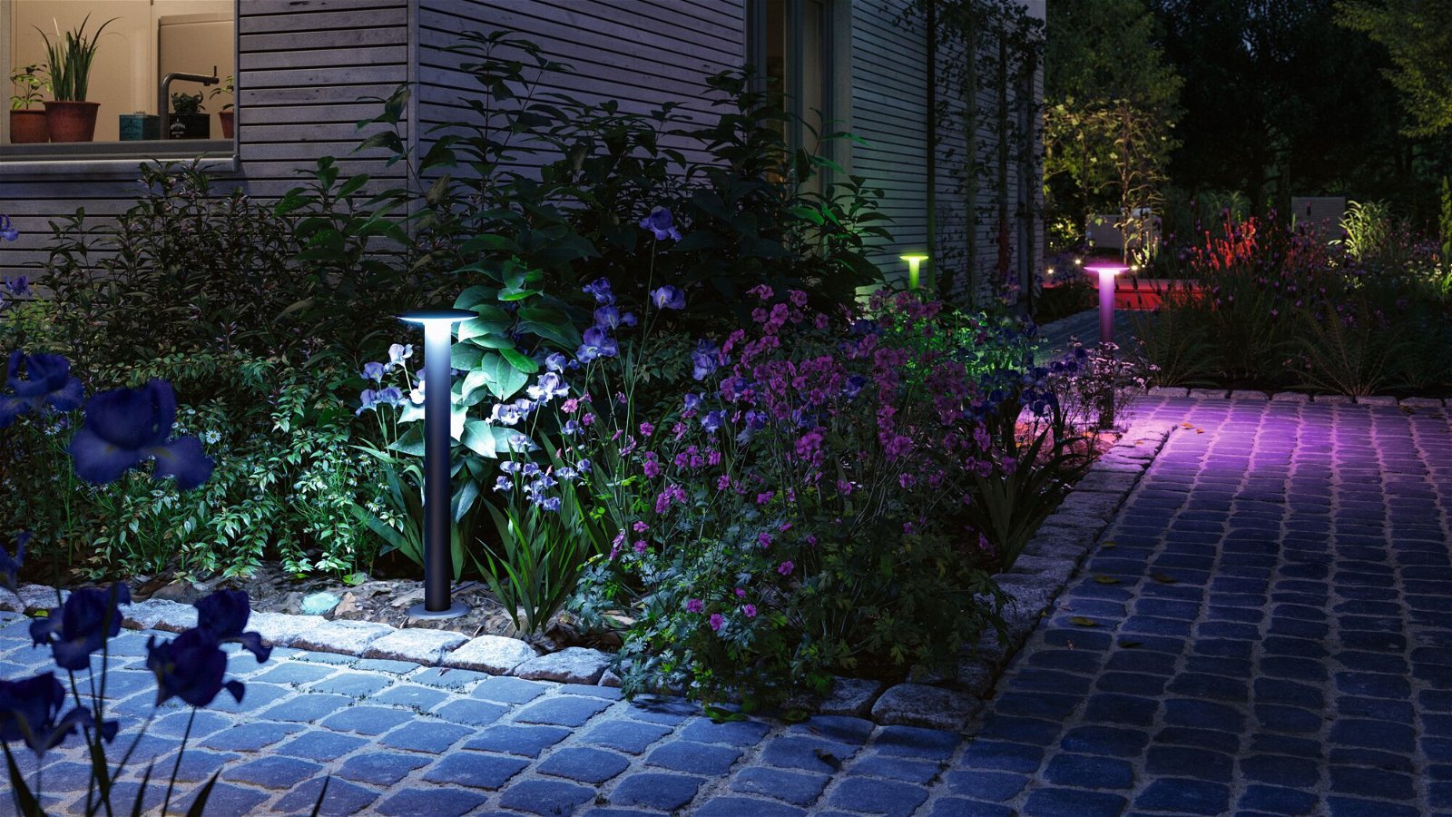 P 94756 LED stojací svítidlo Smart Home Zigbee Plate IP44 600mm RGBW+ 5W 230V antracit kov/umělá hmota - PAULMANN (obrázek 9)