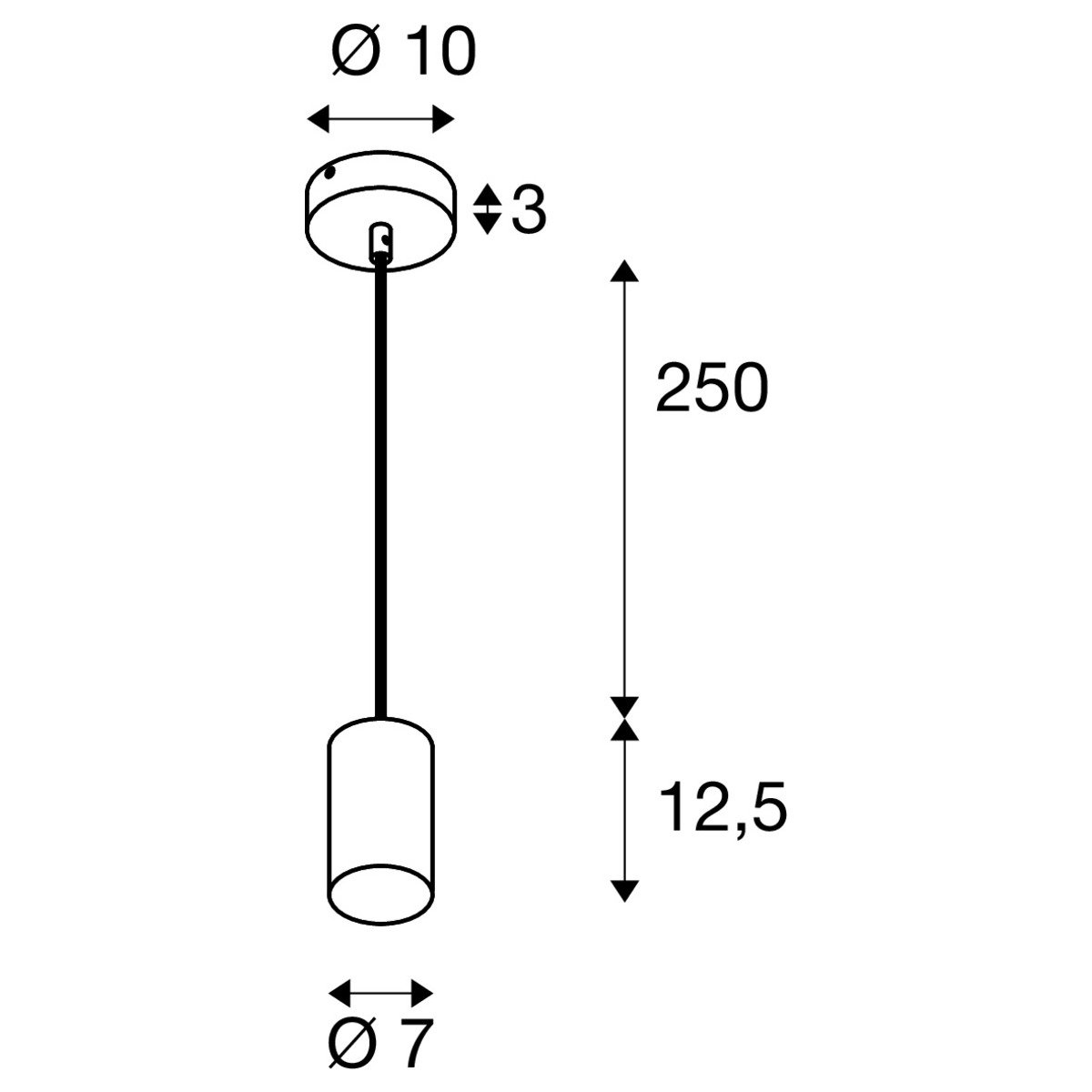LA 1006432 ASTO TUBE závěsné svítidlo, GU10, délka závěsu 250 cm, max.10 W, bílá - BIG WHITE (SLV) (obrázek 9)