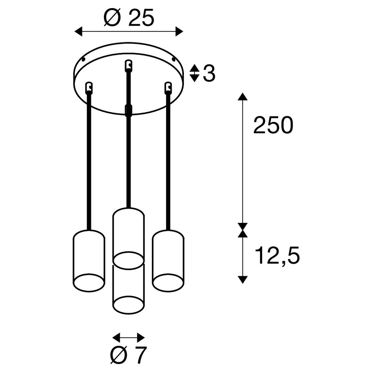 LA 1006438 ASTO TUBE závěsné svítidlo, GU10, délka závěsu 250 cm, max. 4x 10 W, bílá - BIG WHITE (SLV) (obrázek 10)