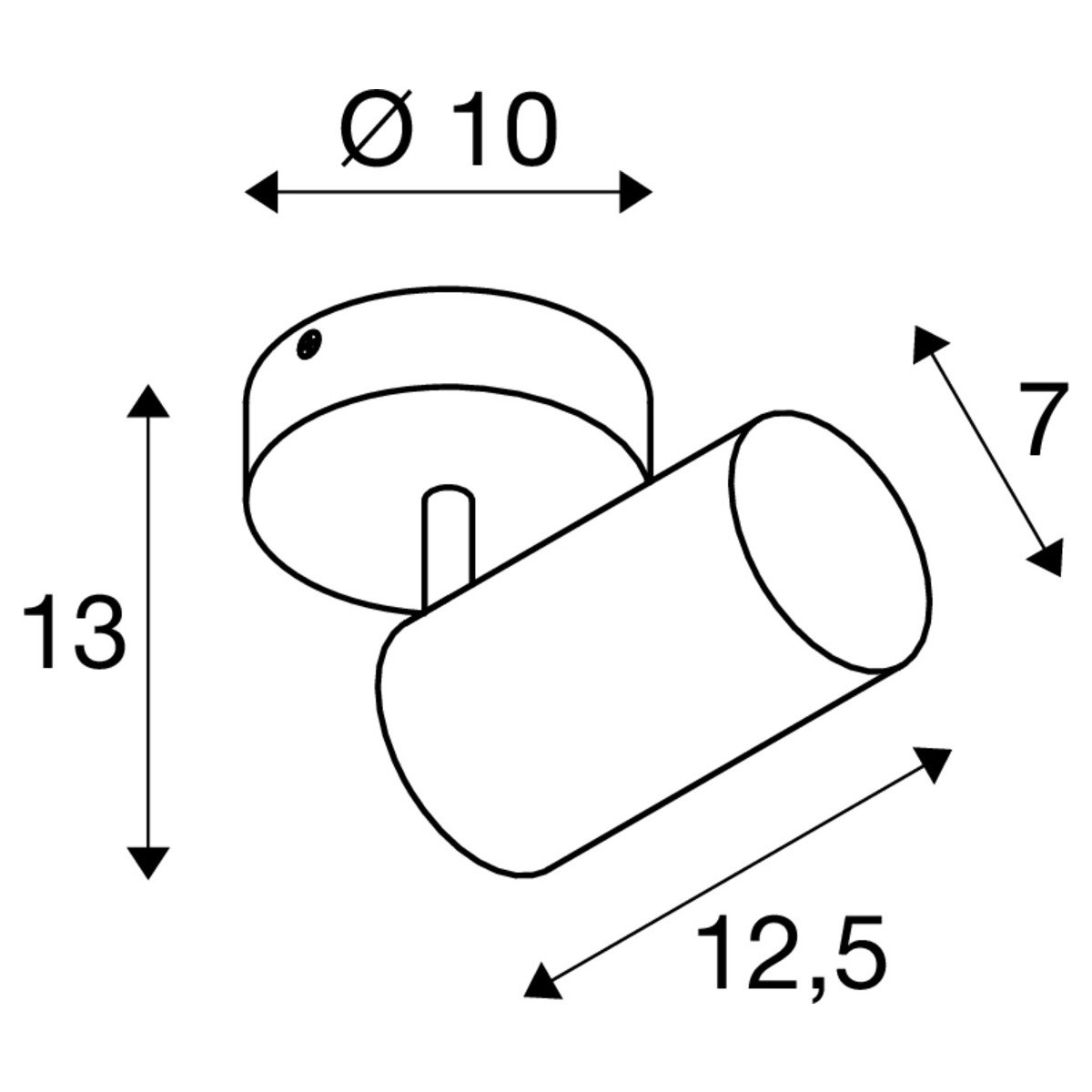 LA 1006423 ASTO TUBE spot válcový, max. 1x 10 W černý - BIG WHITE (SLV) (obrázek 12)
