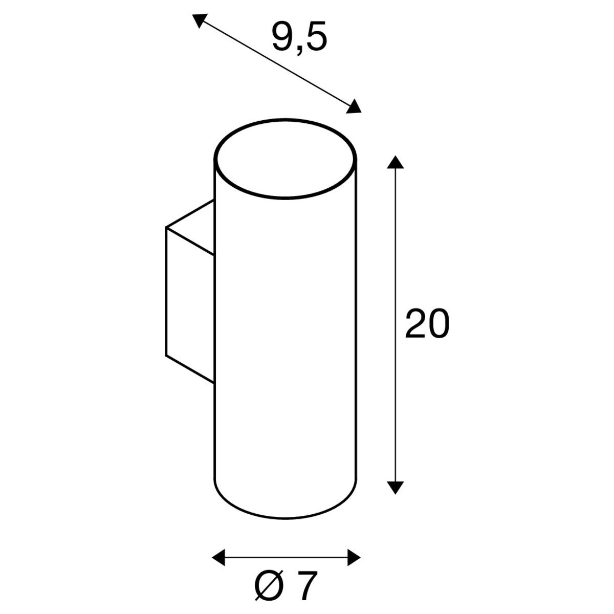 LA 1006444 ASTO TUBE nástěnné přisazené svítidlo, válcové, 2x 10 W, bílé - BIG WHITE (SLV) (obrázek 14)