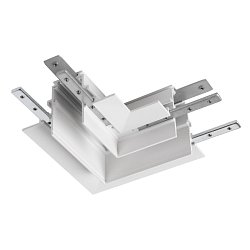 Obrázek pro produkt L-spojka mechanická 48 V TRACK, pro montážní lištu hlub., vlevo, bílá - BIG WHITE (SLV)