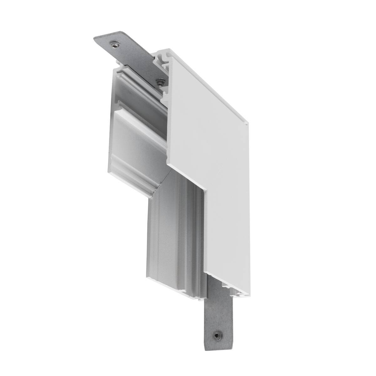 LA 1006586 L-spojka mechanická 48 V TRACK, pro nástavbovou lištu hlub., Stereo, bílá - BIG WHITE (SLV)