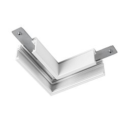 Obrázek pro produkt L-spojka mechanická 48 V TRACK, pro nástavbovou lištu standard, vlevo, bílá - BIG WHITE (SLV)