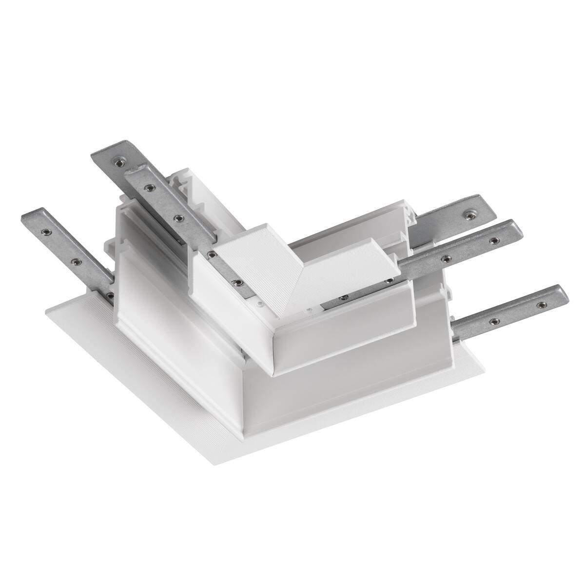 Levně LA 1006590 L-spojka mechanická 48 V TRACK, pro montážní lištu hlub., vpravo, bílá - BIG WHITE (SLV)