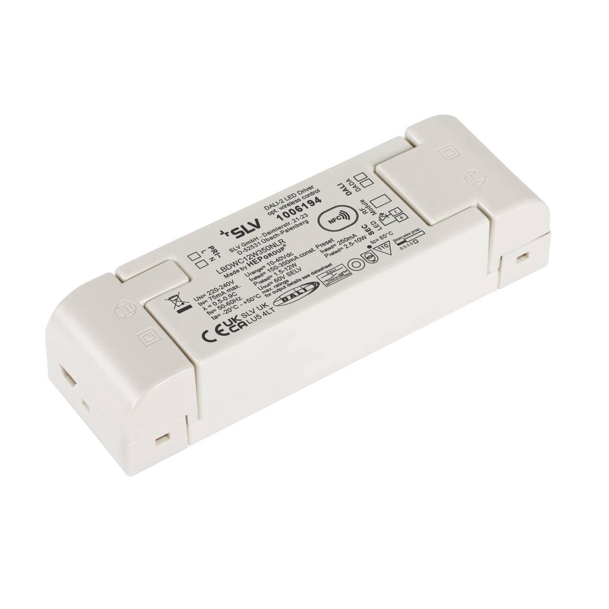 LA 1006194 LED driver 12 W 250 mA DALI stmívatelný s RF rozhraním LED driver bílý DALI - BIG WHITE (SLV)
