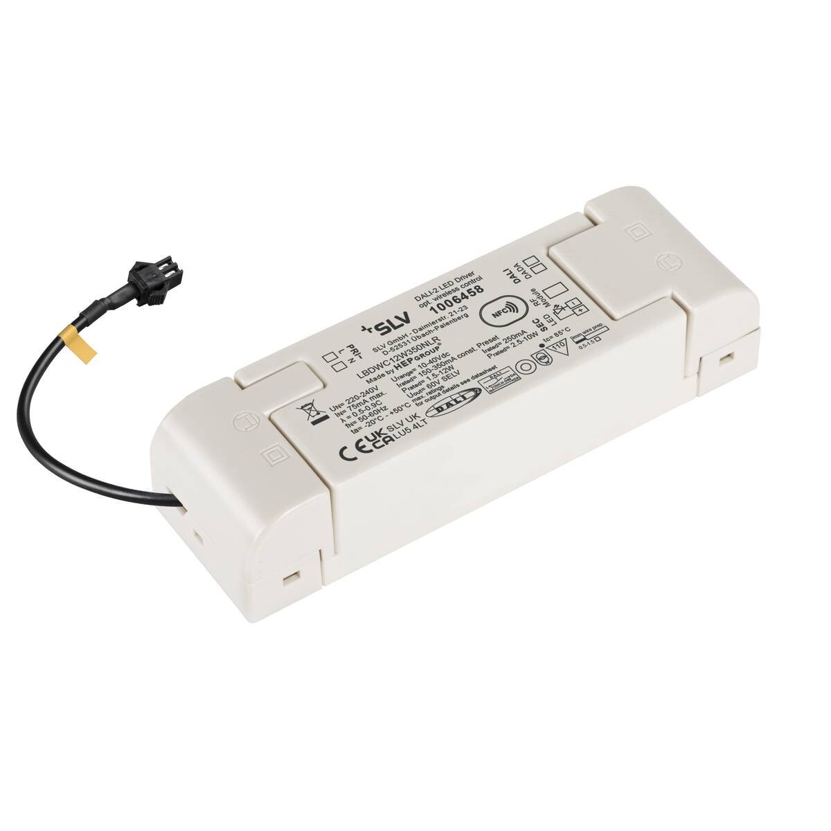 LA 1006458 Můstkový LED driver 12 W, 250 mA pro NUMINOS®, včetně radiofrekvenčního rozhraní pro modul RF, DALI - BIG WHITE (SLV)