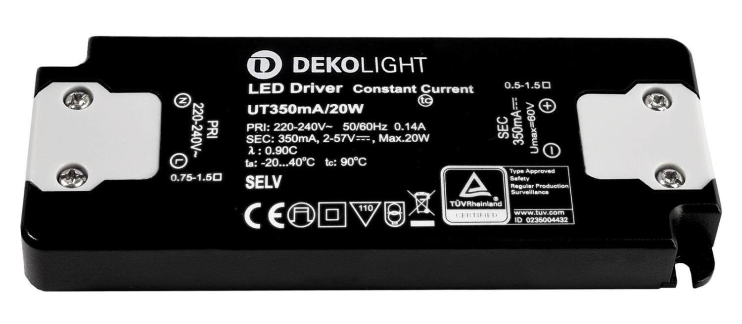 IMPR 862224 Deko-Light LED-napájení FLAT, CC, UT350mA/20W konstantní proud 350 mA IP20 2-57V DC 0,70-20,00 W - LIGHT IMPRESSIONS
