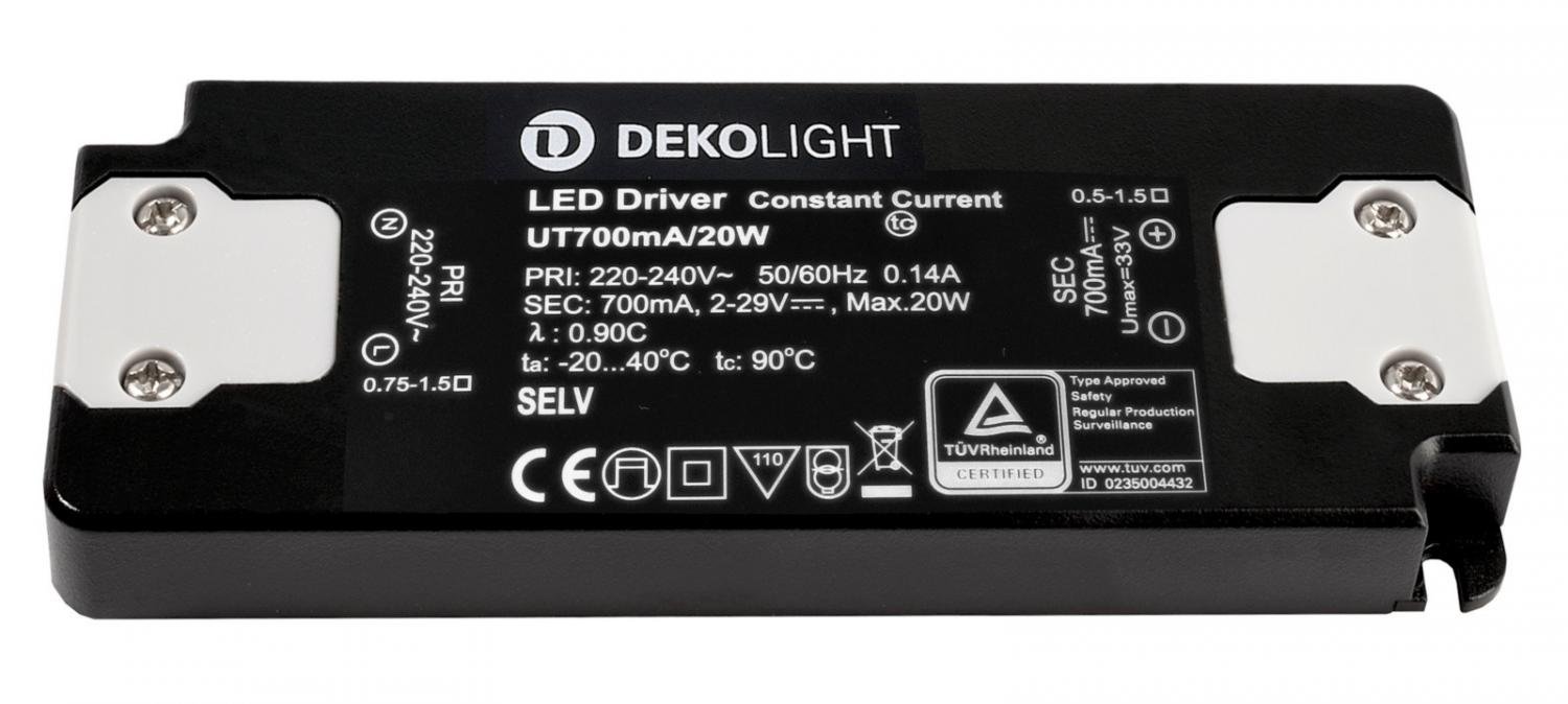 IMPR 862228 Deko-Light LED-napájení FLAT, CC, UT700mA/20W konstantní proud 700 mA IP20 2-29V DC 1,40-20,00 W - LIGHT IMPRESSIONS