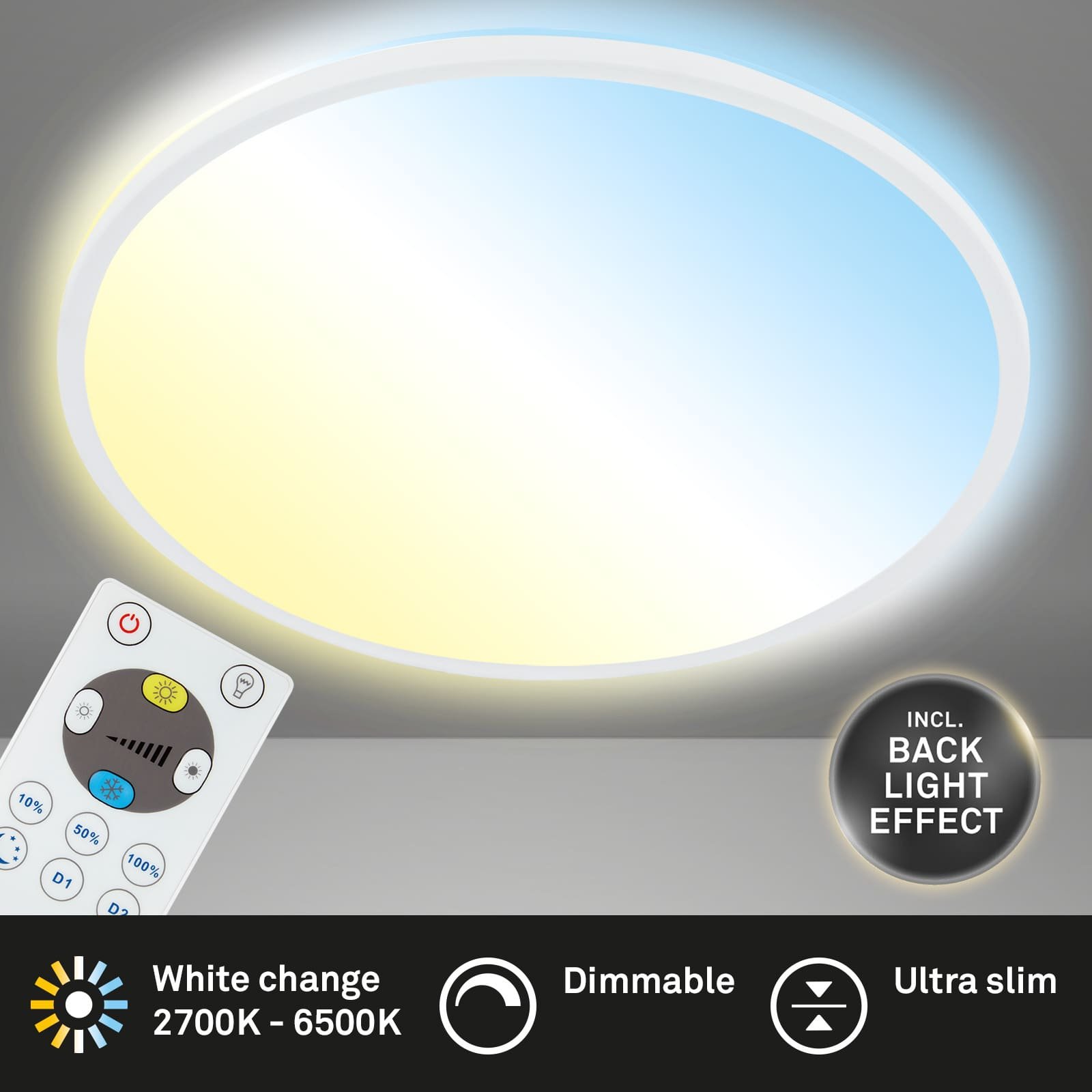 BRILO 7080-016 Slim CCT svítidlo LED panel, pr. 42 cm, 22 W, bílé - BRILO (obrázek 3)