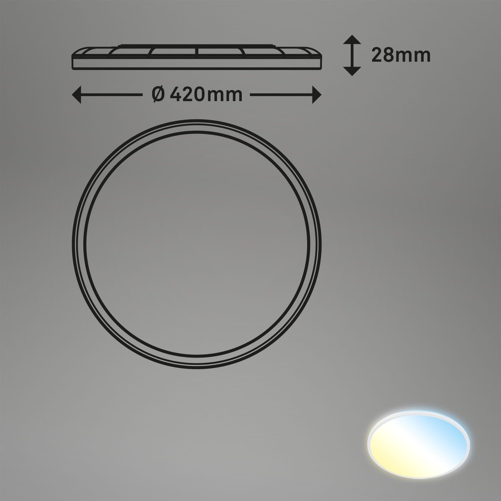 BRILO 7080-016 Slim CCT svítidlo LED panel, pr. 42 cm, 22 W, bílé - BRILO (obrázek 9)
