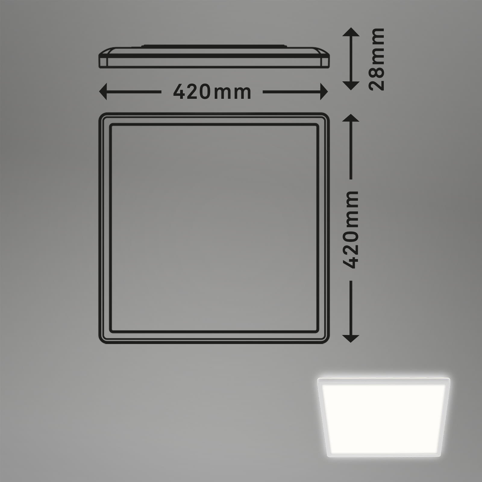 BRILO 7158-416 Slim svítidlo LED panel, 42 cm, 3000 lm, 22 W, bílé - BRILO (obrázek 6)