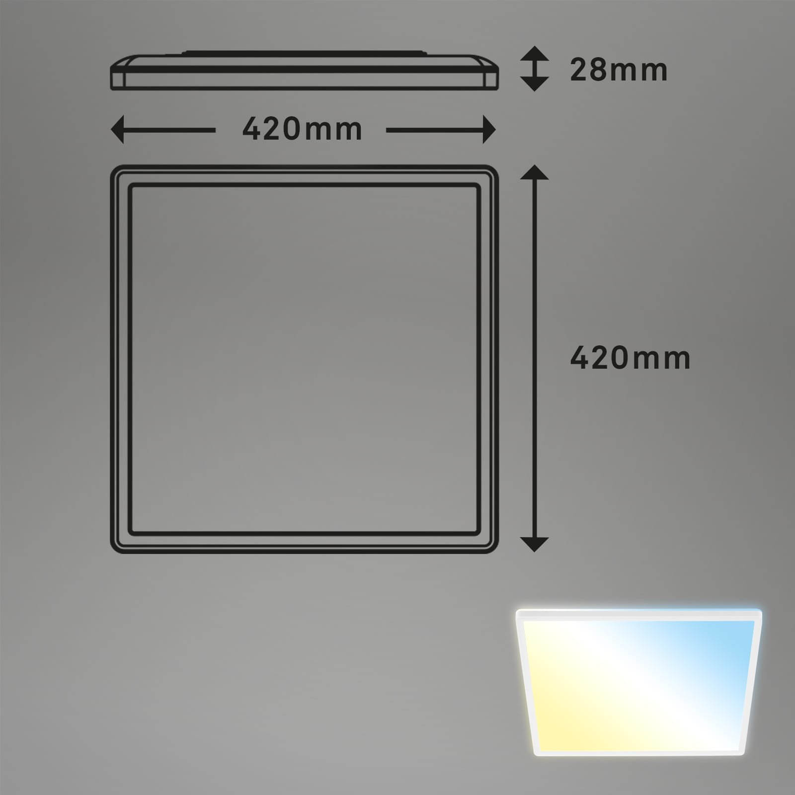 BRILO 7082-016 Slim CCT svítidlo LED panel, 42 cm, 22 W, bílé - BRILO (obrázek 10)