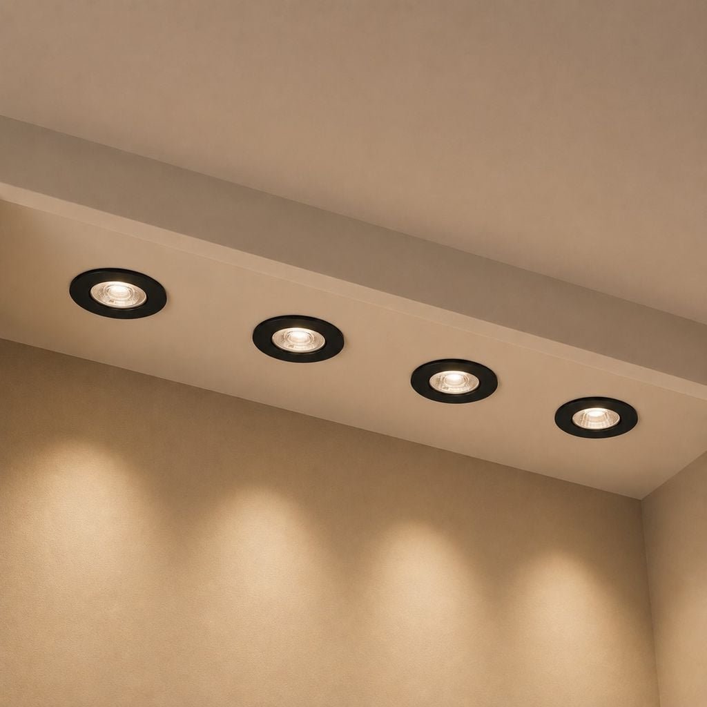 BRILO 7998045 LED vestavná svítidla, pr.9 cm, 4x LED, 4,9 W, 480 lm, matná černá (starý kód: BRILO 7998-045) - BRILO