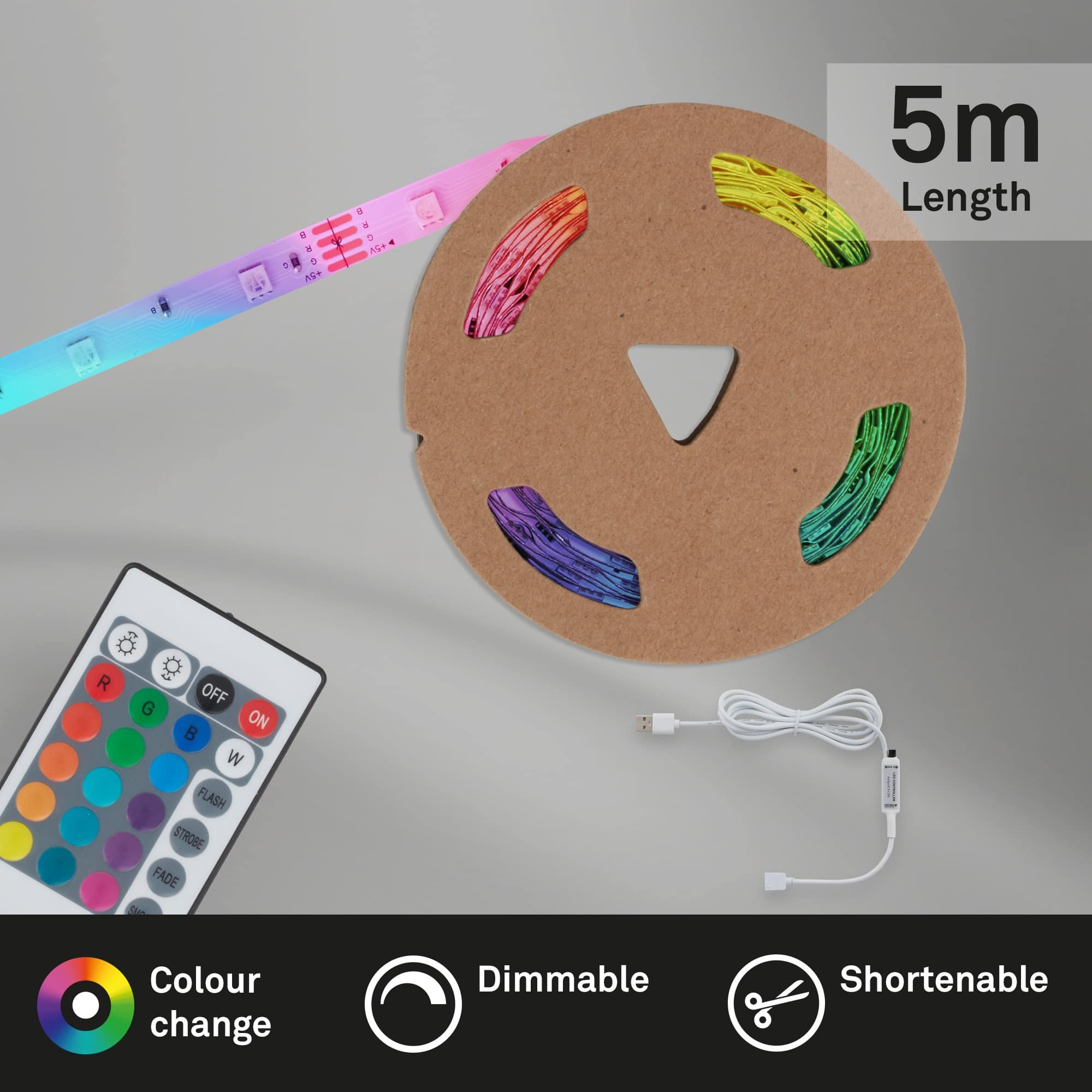 BRILO 2308-150 RGB LED pásek 500 cm 0,04W bílé - BRILO (obrázek 3)