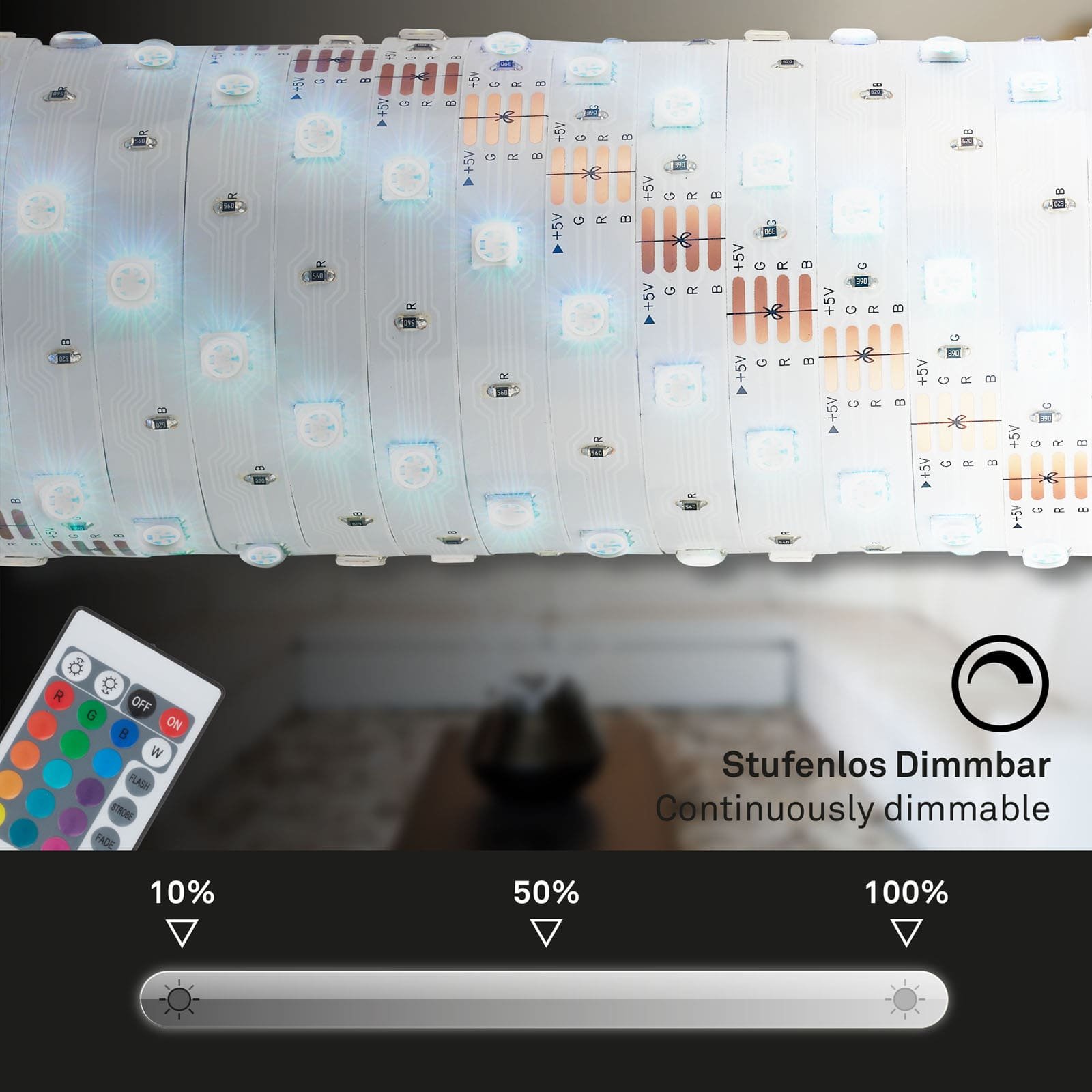 BRILO 2308-150 RGB LED pásek 500 cm 0,04W bílé - BRILO (obrázek 5)
