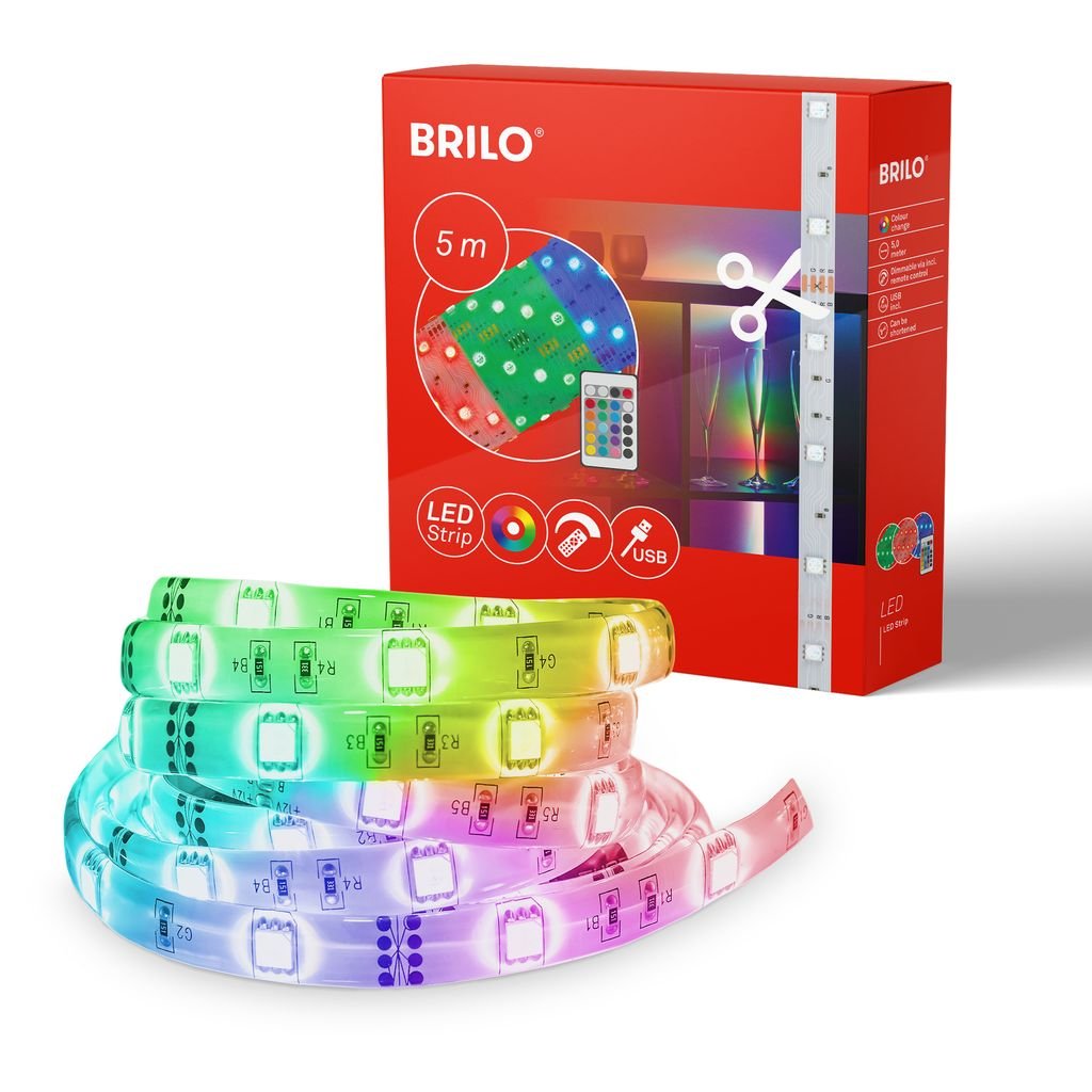 BRILO 2308150 RGB LED pásek 500 cm 0,04W bílé (starý kód: BRILO 2308-150) - BRILO