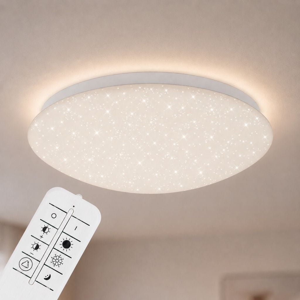 BRILO 3328016 LED stropní svítidlo hvězdné nebe, CCT, noční světlo, dálkový ovladač, stmívatelné (starý kód: BRILO 3328-016) - BRILO