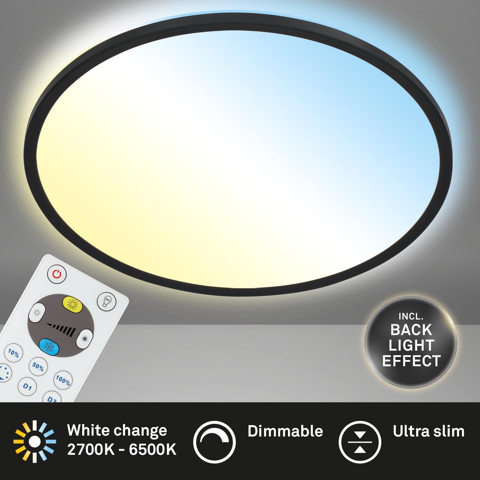 BRILO 7080-015 Slim CCT svítidlo LED panel, pr. 42 cm, 22 W, černá - BRILO (obrázek 3)