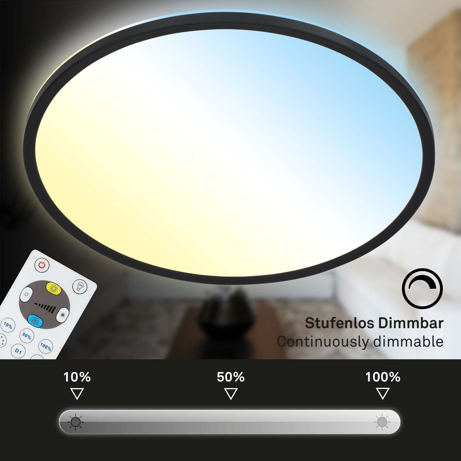 BRILO 7080-015 Slim CCT svítidlo LED panel, pr. 42 cm, 22 W, černá - BRILO (obrázek 6)
