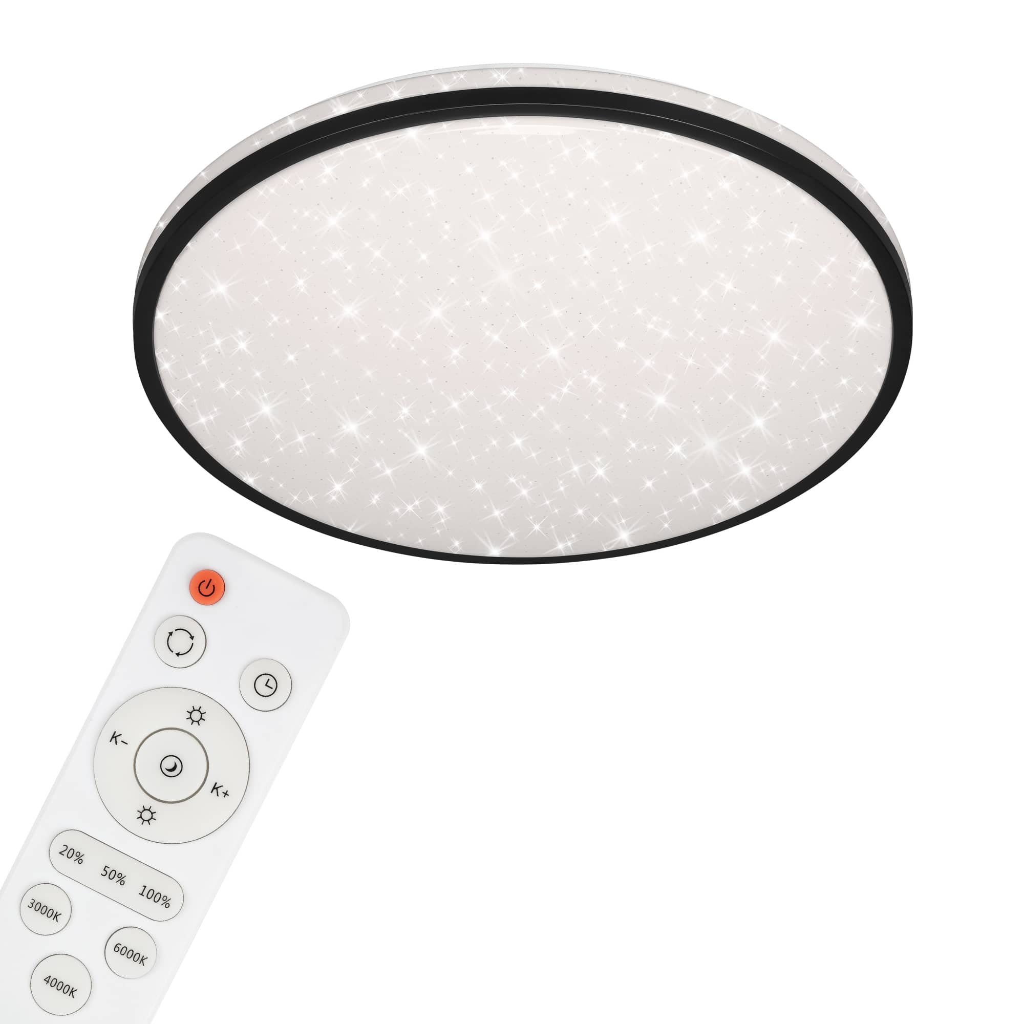BRILO 3447-215 LED stropní svítidlo hvězdné nebe, pr. 49,2, 48 W, černá - BRILO