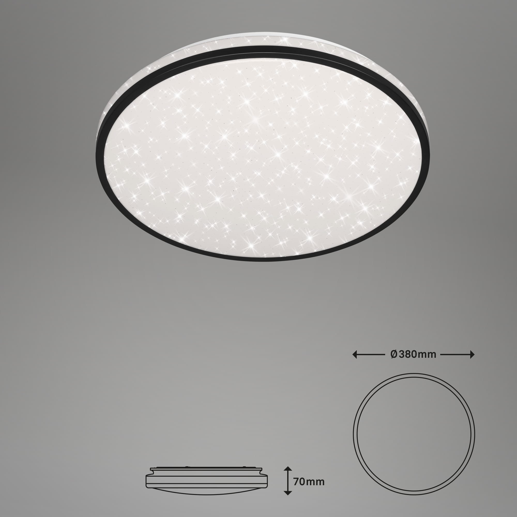 BRILO 3447-115 LED stropní svítidlo hvězdné nebe, pr. 38 cm, 24 W, černá - BRILO (obrázek 7)