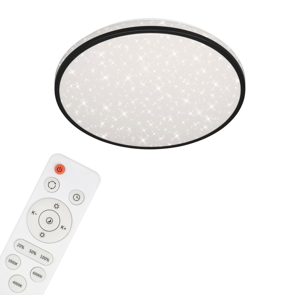 BRILO 3447115 LED stropní svítidlo hvězdné nebe, pr. 38 cm, 24 W, černá (starý kód: BRILO 3447-115) - BRILO