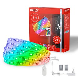 Obrázek pro produkt Magic RGBIC LED pásek, 3 metry, s hudebním senzorem, 12 W, umělá hmota (starý kód: BRILO 2311-090) - BRILO