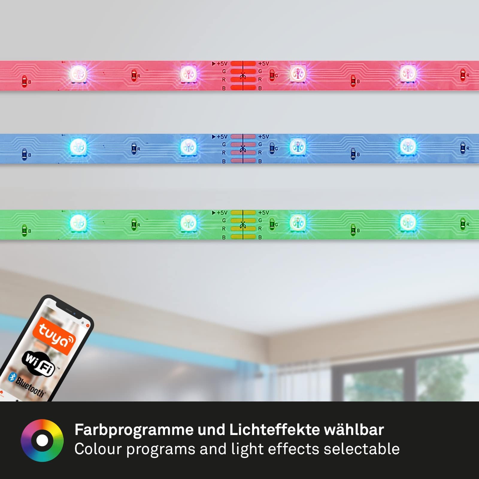 BRILO 2309-150 Smart RGB LED pásek s hudebním senzorem 500 cm 0,05W bílé - BRILO (obrázek 3)