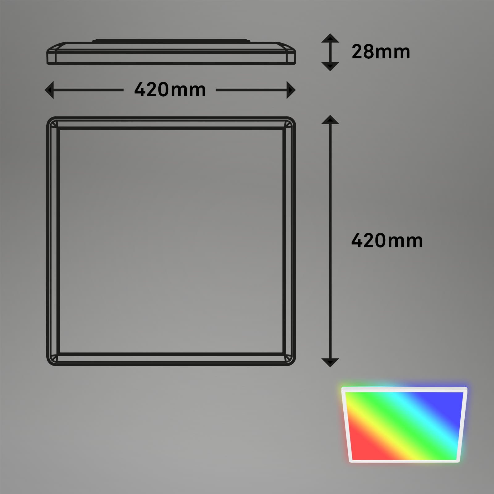 BRILO 7091-416 Slim svítidlo LED panel, 42 cm, 2700 lm, 22 W, bílé - BRILO (obrázek 8)