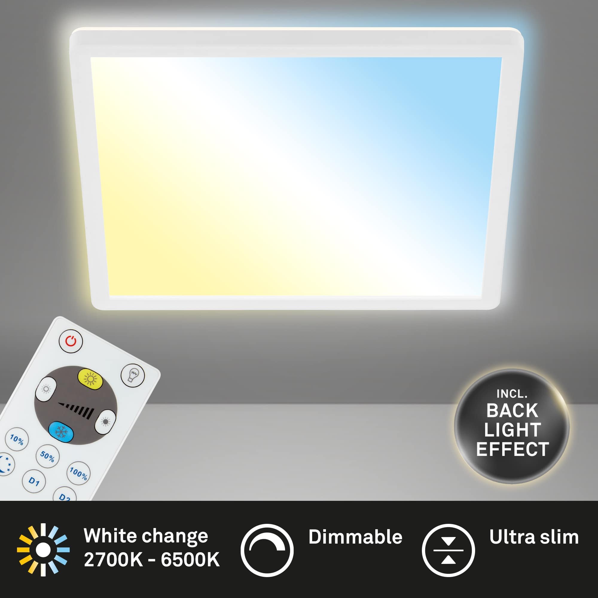 BRILO 7081-016 Slim CCT svítidlo LED panel, 29,3 cm, 18 W, bílé - BRILO (obrázek 2)