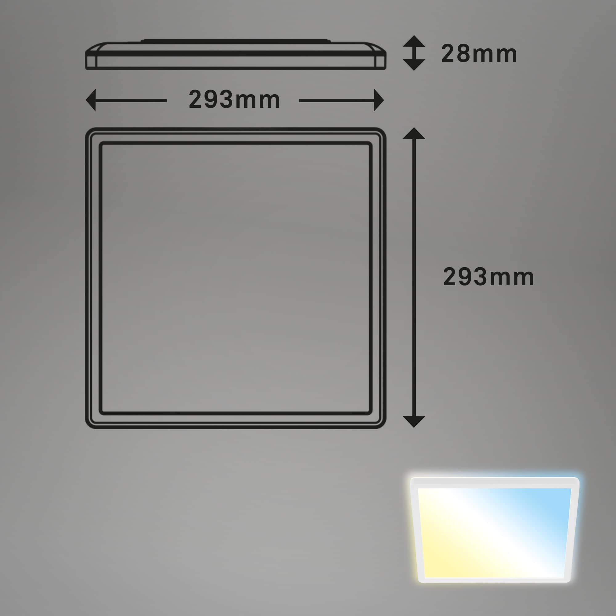 BRILO 7081-016 Slim CCT svítidlo LED panel, 29,3 cm, 18 W, bílé - BRILO (obrázek 8)