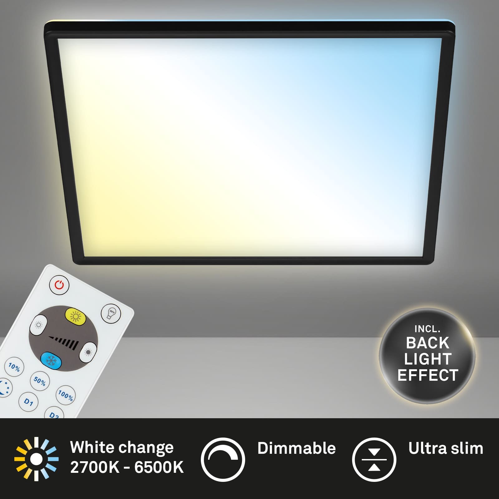 BRILO 7082-015 Slim CCT svítidlo LED panel, 42 cm, 22 W, černá - BRILO (obrázek 3)
