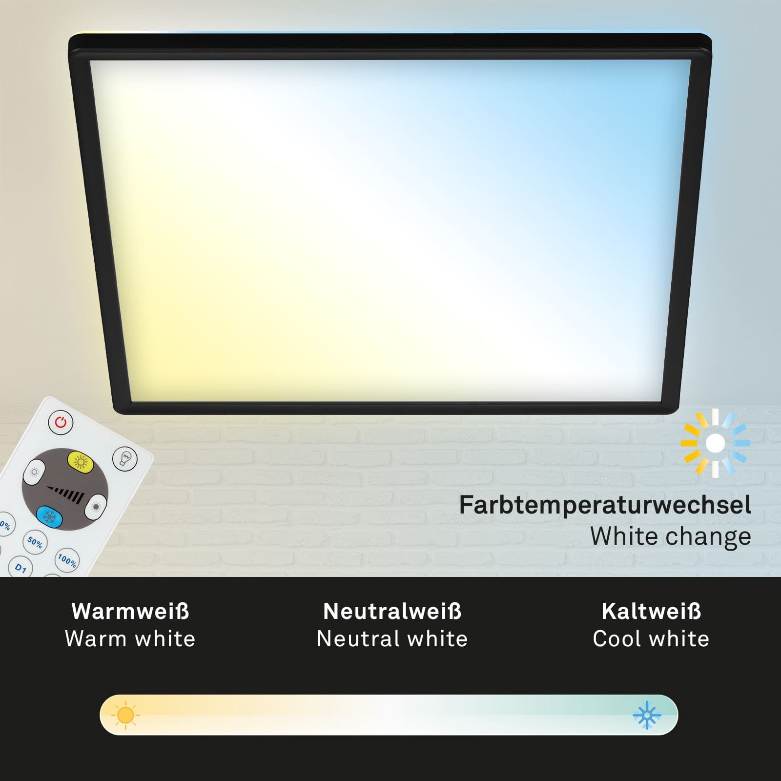 BRILO 7082-015 Slim CCT svítidlo LED panel, 42 cm, 22 W, černá - BRILO (obrázek 5)