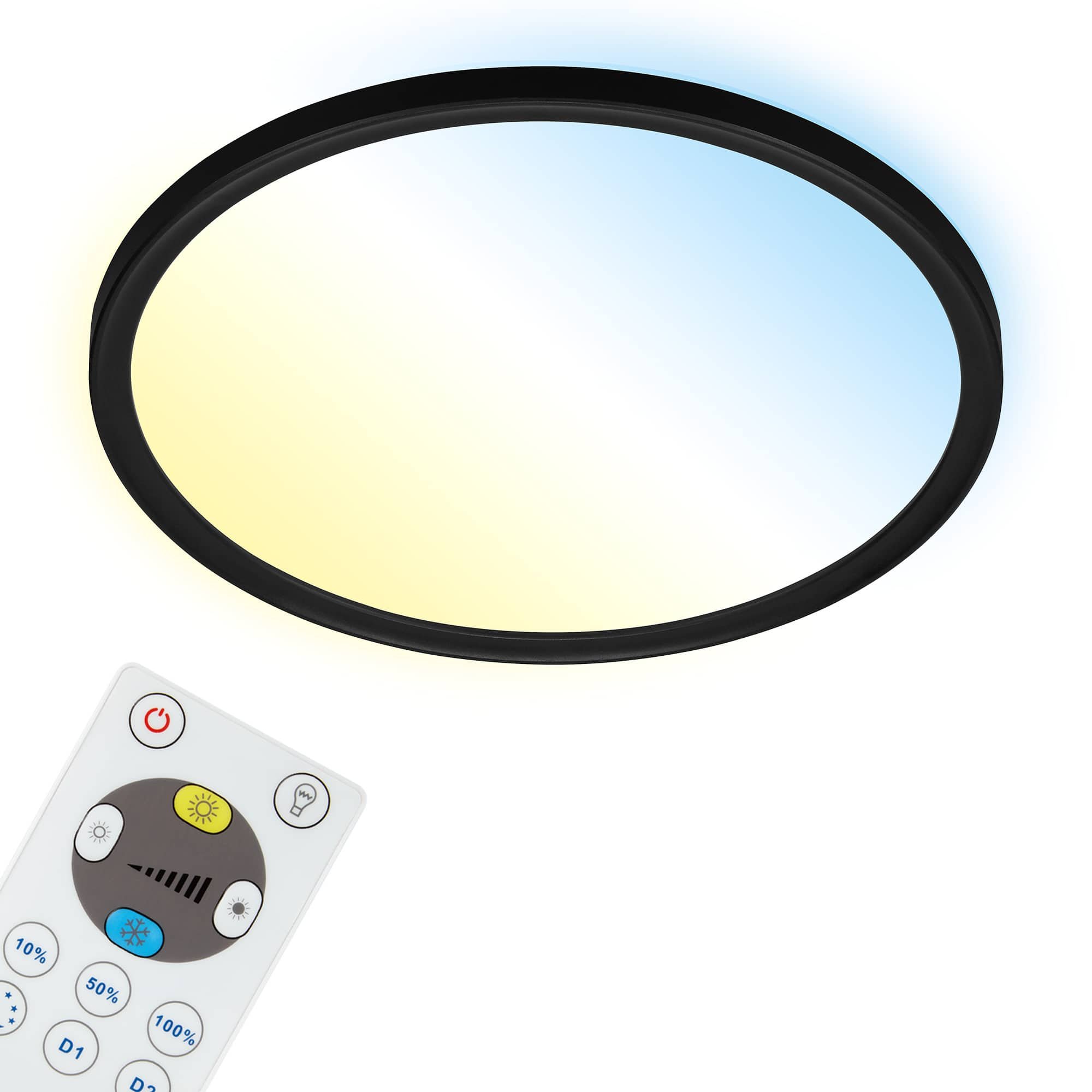 BRILO 7079-015 Slim CCT svítidlo LED panel, pr. 29,3 cm, 18 W, černá - BRILO