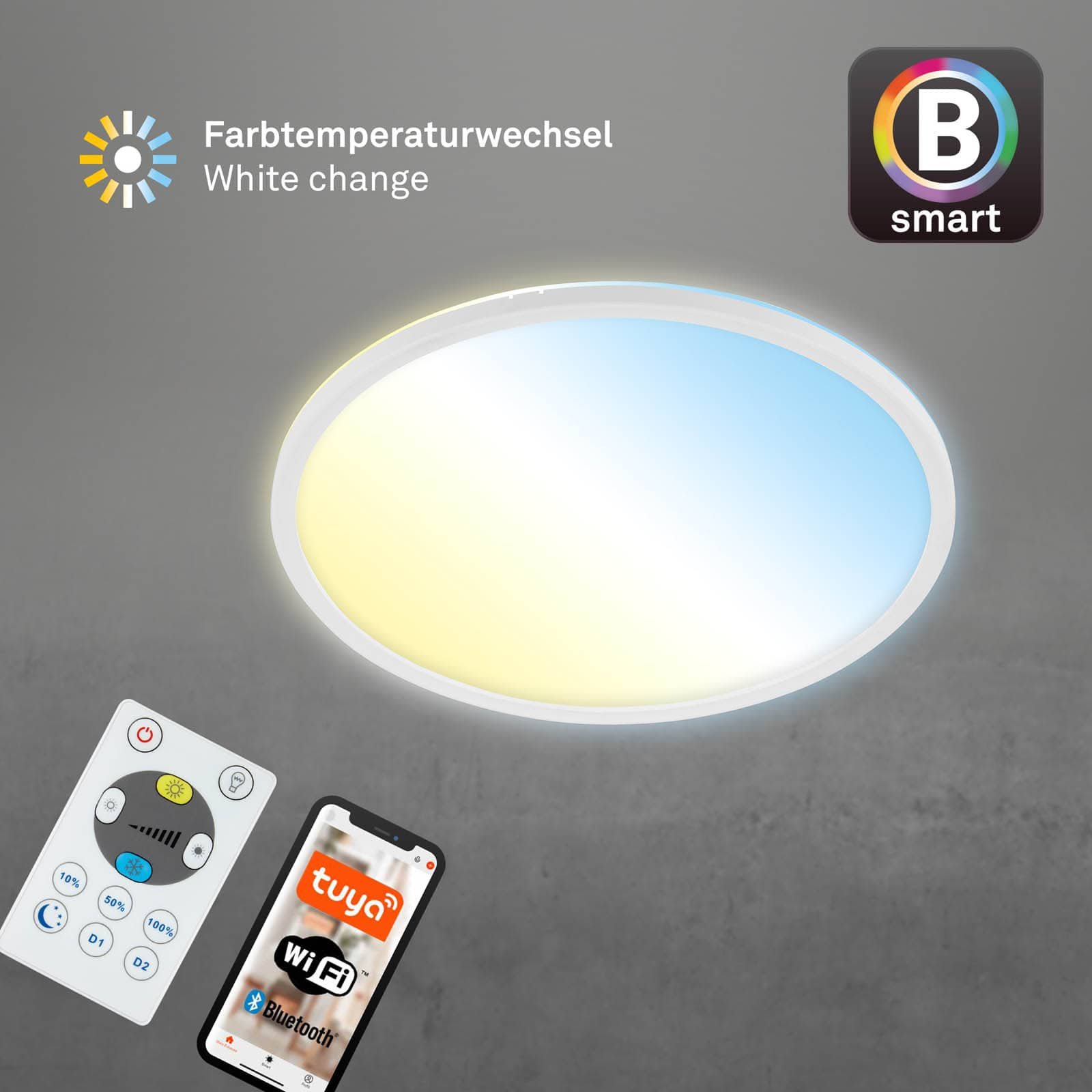 BRILO 7059-016 CCT svítidlo LED panel, pr. 42 cm, 22 W, 3000 lm, bílé - BRILO (obrázek 4)