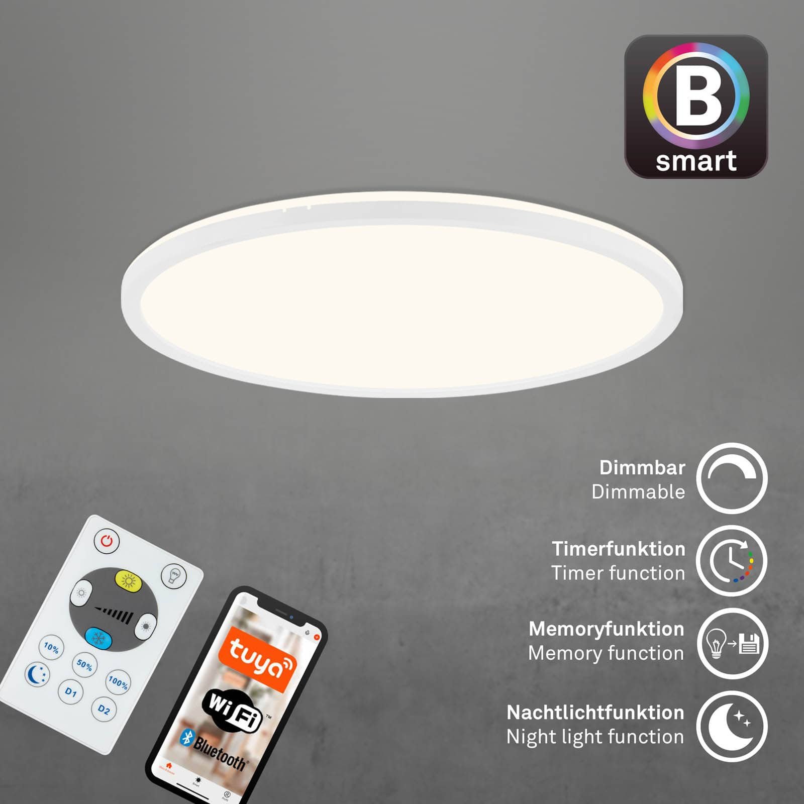 BRILO 7059-016 CCT svítidlo LED panel, pr. 42 cm, 22 W, 3000 lm, bílé - BRILO (obrázek 5)