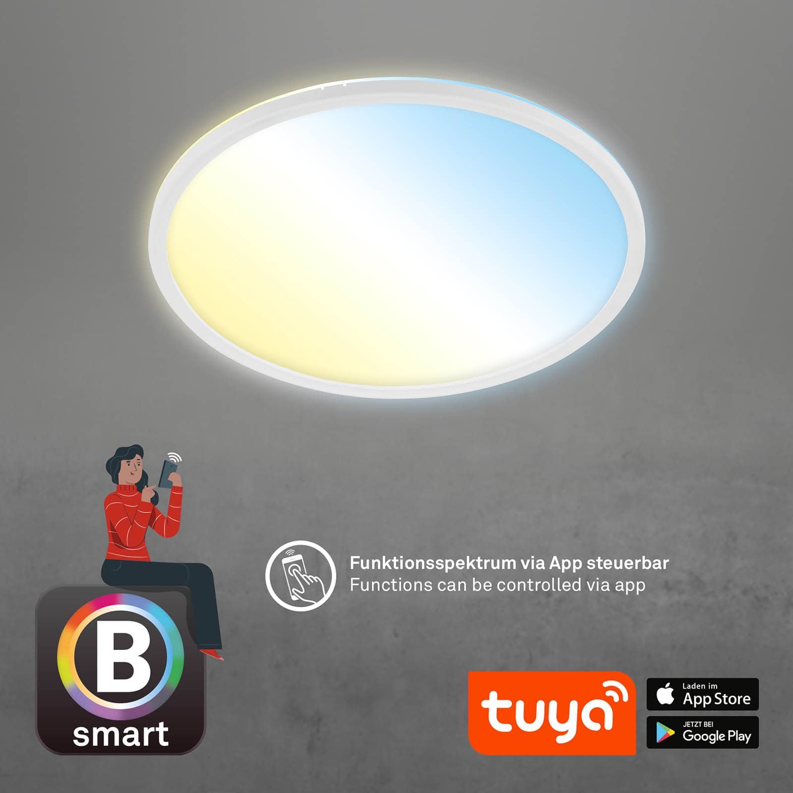 BRILO 7059-016 CCT svítidlo LED panel, pr. 42 cm, 22 W, 3000 lm, bílé - BRILO (obrázek 6)