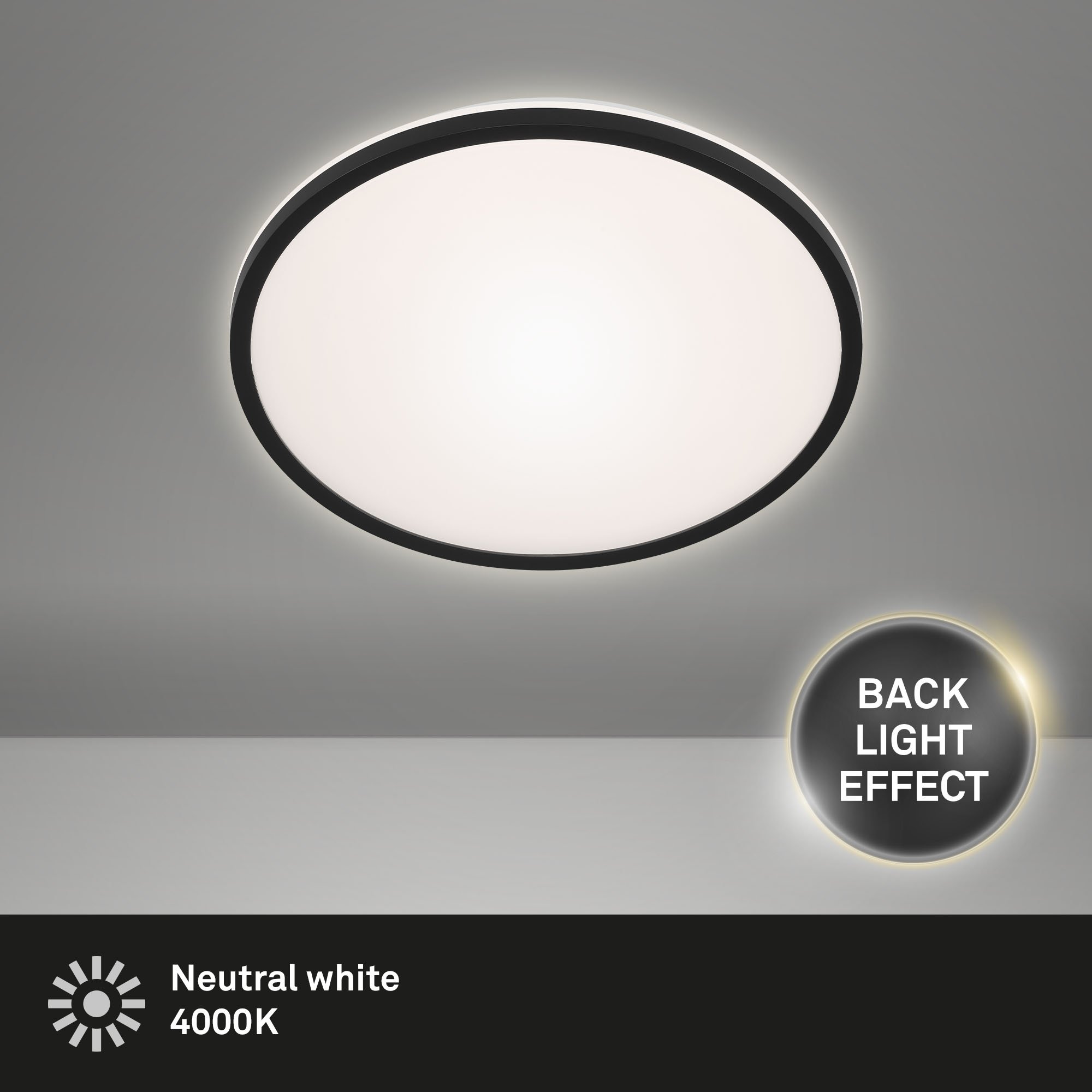BRILO 3046-015 LED stropní svítidlo pr. 28 cm 15W 1500lm černá - BRILO (obrázek 2)
