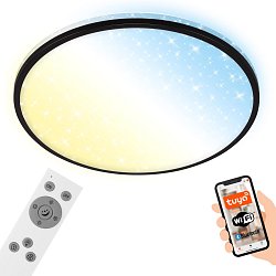 Obrázek pro produkt Hvězdné nebe CCT LED stropní svítidlo, pr. 49 cm, 42 W, 4500 lm, černá (starý kód: BRILO 3065-015) - BRILO