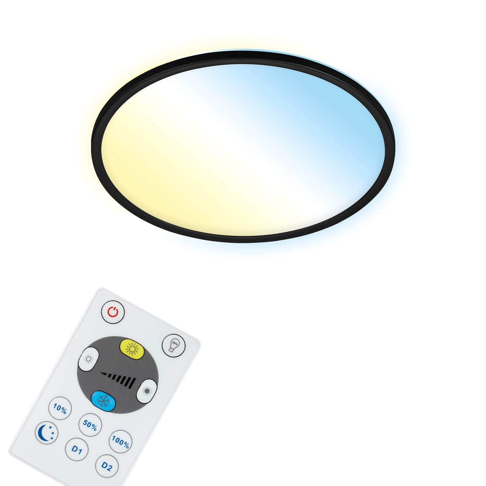 BRILO 7059-015 CCT svítidlo LED panel, pr. 42 cm, 22 W, 3000 lm, černá - BRILO