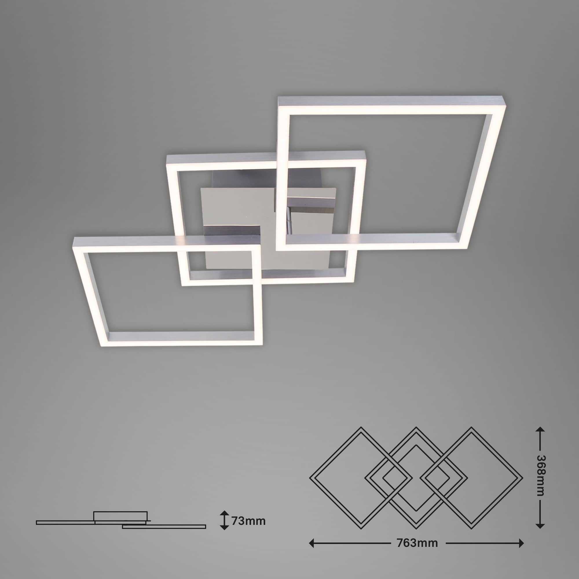 BRILO 3217-018 LED stropní svítidlo, 76,3 cm, 2600 LM, 36 W, hliník-chrom - BRILO (obrázek 8)