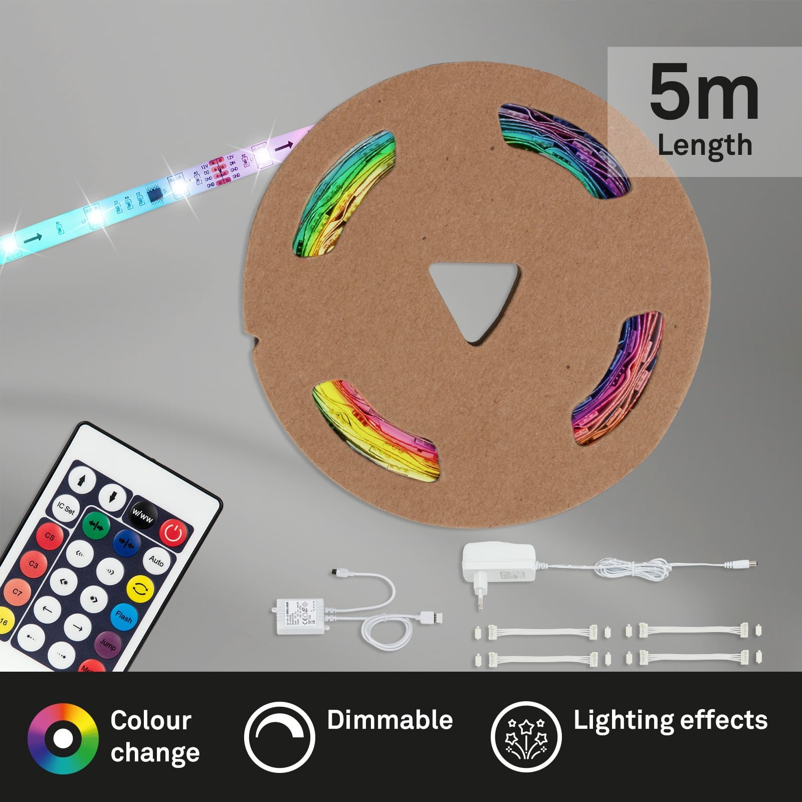 BRILO 2267-150D RGB LED pásek 500 cm 0,12W bílé - BRILO (obrázek 2)