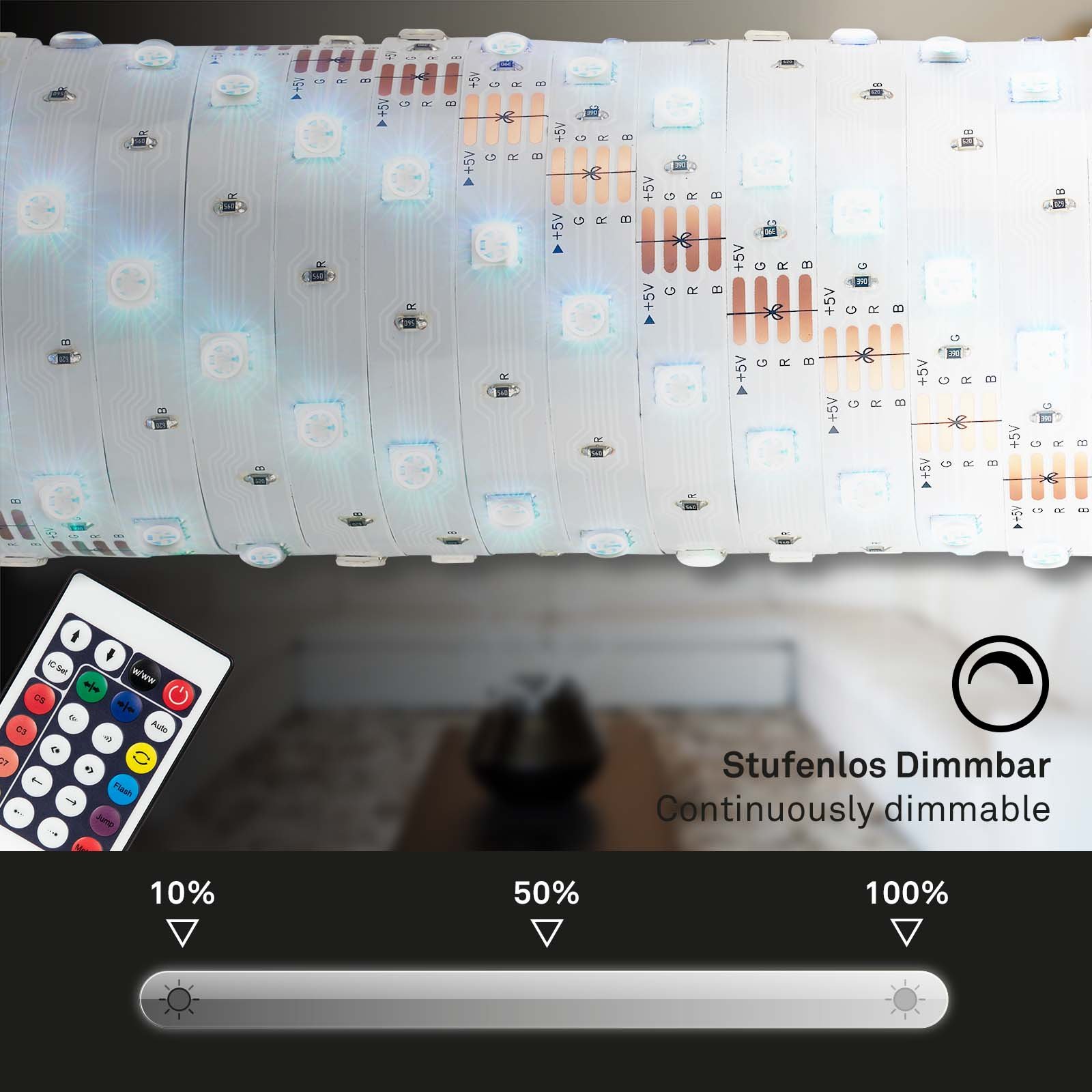 BRILO 2267-150D RGB LED pásek 500 cm 0,12W bílé - BRILO (obrázek 4)