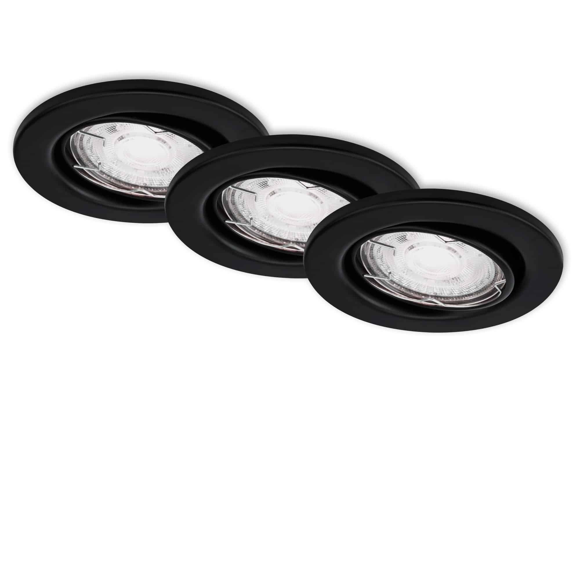 BRI 7147-035 3ks LED vestavné svítidlo, pr. 8,6 cm, 5 W, černá - BRILONER