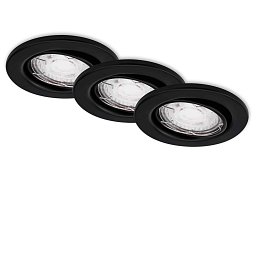 3ks LED vestavné svítidlo, pr. 8,6 cm, 5 W, černá - BRILONER Obrázek pro produkt 3ks LED vestavné svítidlo, pr. 8,6 cm, 5 W, černá - BRILONER