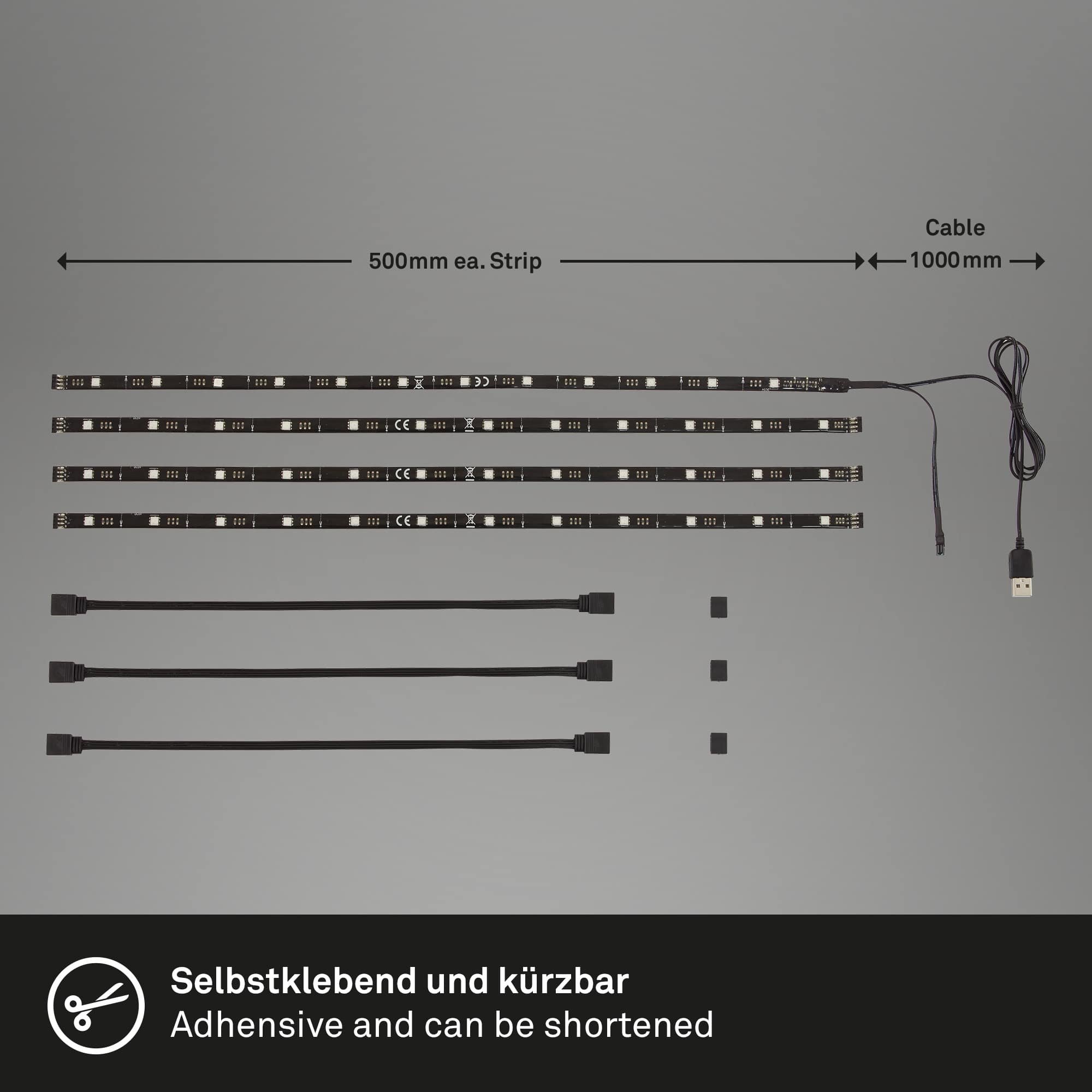 BRILO 2353-024 USB LED pásek 50 cm černá - BRILO (obrázek 9)