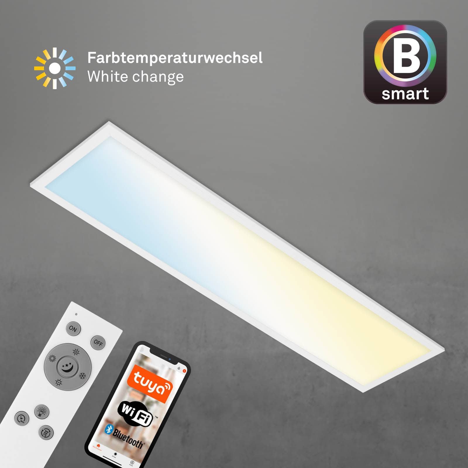BRILO 7385-016 CCT svítidlo LED panel, 100 cm, 28 W, 3000 lm, bílé - BRILO (obrázek 4)