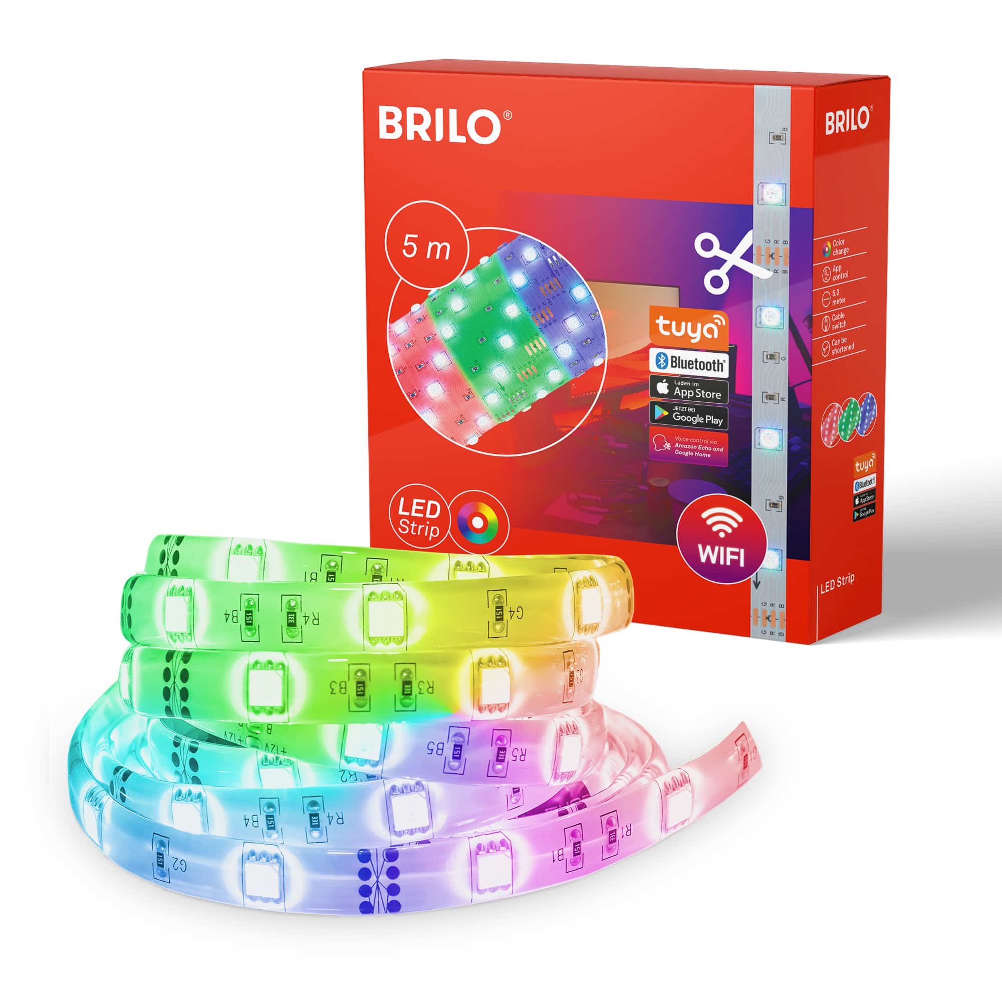 BRILO 2256-150 RGB Smart LED pásek 500 cm bílé - BRILO