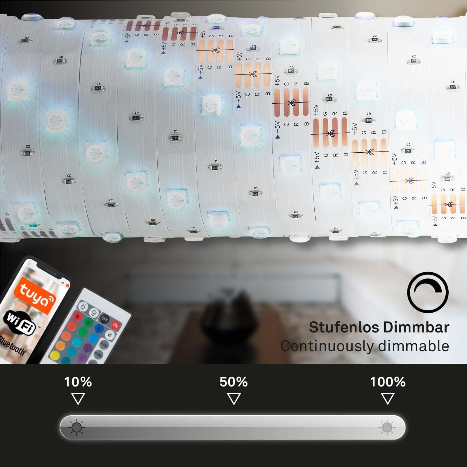 BRILO 2256-150 RGB Smart LED pásek 500 cm bílé - BRILO (obrázek 4)